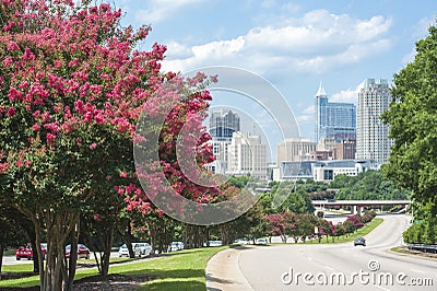 Raleigh`s skyline in Summer Stock Photo