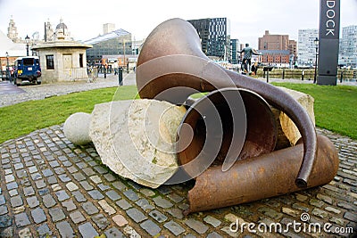 Raleigh sculpture Liverpool. Editorial Stock Photo