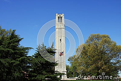 Raleigh Streetscape - NC State University Bell Tower Stock Photo