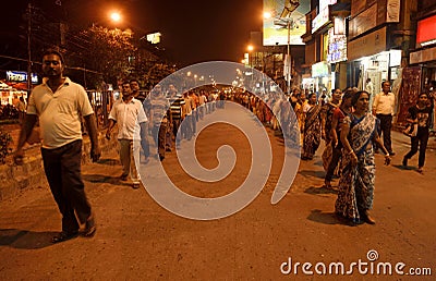 Rallied at night Editorial Stock Photo