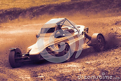 Rally car in autocross Stock Photo