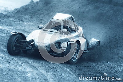 Rally car in autocross Stock Photo