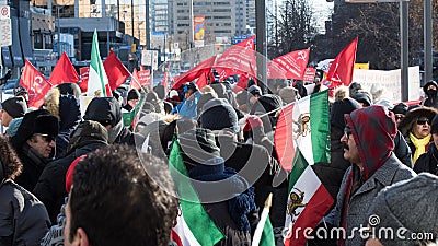 Rally In Solidarity with Iranian Protesters, Toronto, Ontario Editorial Stock Photo