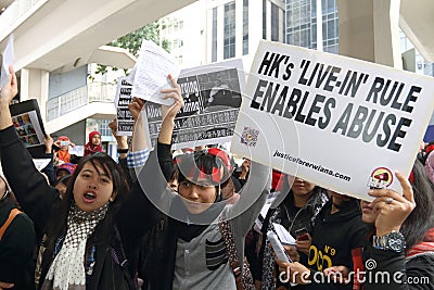 Rally for Justice for Erwiana in Hong Kong Editorial Stock Photo