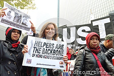 Rally for Justice for Erwiana in Hong Kong Editorial Stock Photo