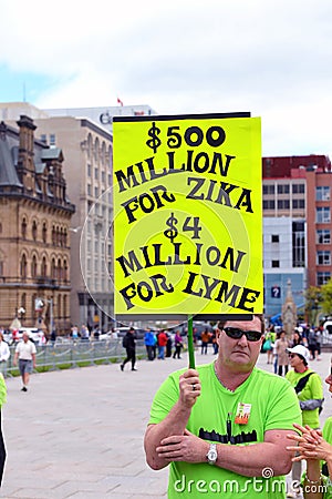 Rally for lyme disease awareness in Ottawa Editorial Stock Photo