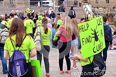 Rally for lyme tick disease awareness in Ottawa Editorial Stock Photo