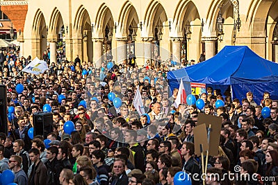 During the rally of the presidential candidate of Poland Editorial Stock Photo