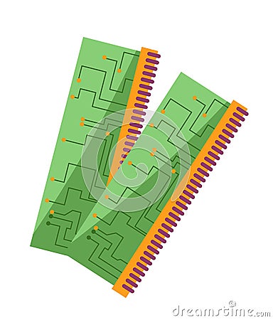 RAM flash chip, memory module card for computer Stock Photo