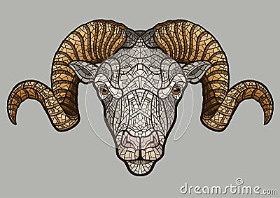 Ram head mascot Cartoon Illustration