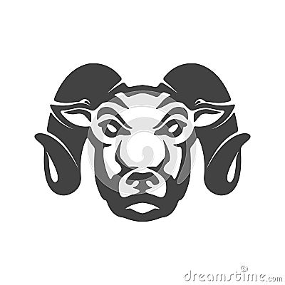 Ram icon isolated on white background. Mutton head. Design elements for logo, label, emblem, sign, brand mark. Vector Illustration