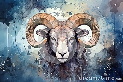Ram illustration nature mammal head graphic black wild horn goat sheep background portrait animal Cartoon Illustration