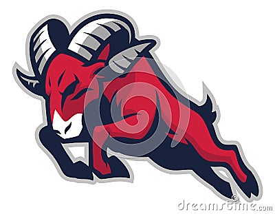 Ram Mascot Charging Vector Illustration