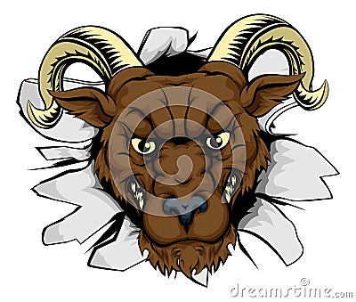 Ram mascot smash out Vector Illustration