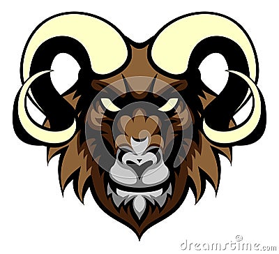 Ram Mean Animal Mascot Vector Illustration