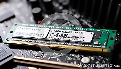 RAM memory module computer, technology, hardware, component, tech, pc, Stock Photo, Generative AI Stock Photo