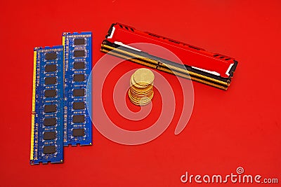 RAM offers lightning-fast access to data, making it ideal for the processe Stock Photo