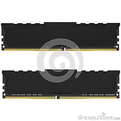 RAM for personal computer DDR4, white background in isolation Stock Photo