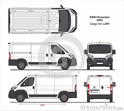 RAM Promaster Cargo Delivery Van L2H1 2023 Stock Photo