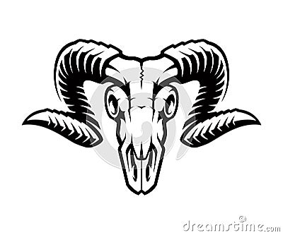 Ram Skull Logo Vector Illustration