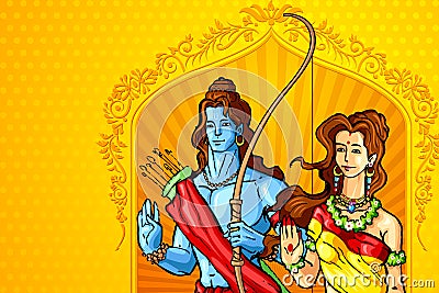 Rama and Sita Vector Illustration