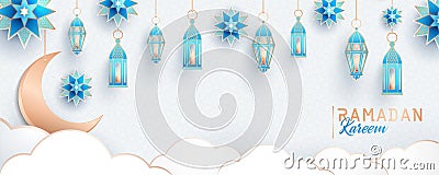 Ramadan Kareem concept horizontal banner Vector Illustration