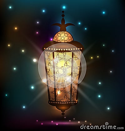 Ramadan background with arabic lantern Vector Illustration