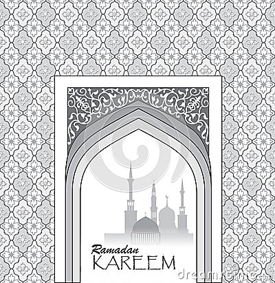 Ramadan background. Muslim architectural building silhouette Stock Photo