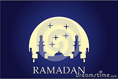 Ramadan backgrounds, mosques and moons with Islamic nuances Stock Photo