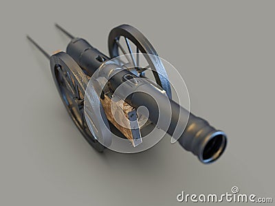 Ramadan cannon with background,3D illustration Cartoon Illustration