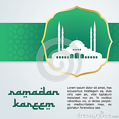 Ramadan card, Islamic new year, Eid Fitri card design template Stock Photo