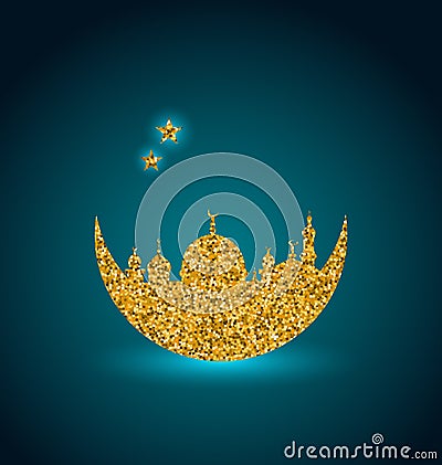 Ramadan Celebration Background, Holy Month, Mosque, Arabian Card Vector Illustration