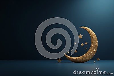 Ramadan crescent moon with copy space Stock Photo