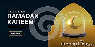 Ahlan wa Sahlan Ramadan Kareem means welcome ramadan Vector Illustration