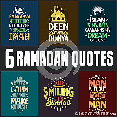 Ramadan design bundle, Islamic quotes set. Ramadan SVG bundle Vector Illustration