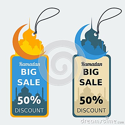 Ramadan Moment Marketing Discount Tags Vector Illustration Vector Illustration