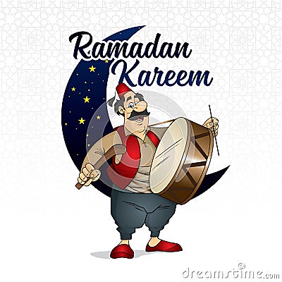 Ramadan Drummer vector character illustration Vector Illustration