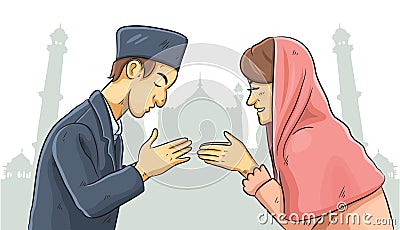 Ramadan Forgiveness Vector Illustration