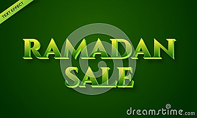 Ramadan green text effect design Vector Illustration