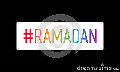 ramadan hashtag Vector Illustration