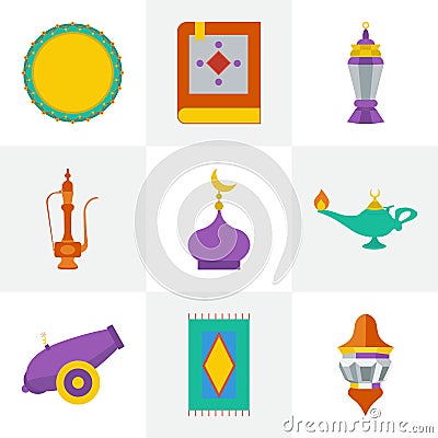 Ramadan icons vector set Stock Photo