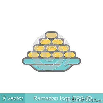 Ramadan iftar food and snack Vector Illustration