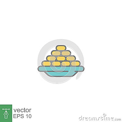 Ramadan iftar food and snack. meal dish for break fasting Vector Illustration