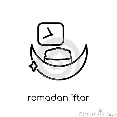 Ramadan Iftar icon. Trendy modern flat linear vector Ramadan Iftar icon on white background from thin line Religion collection Vector Illustration