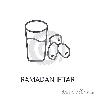 Ramadan Iftar linear icon. Modern outline Ramadan Iftar logo con Vector Illustration