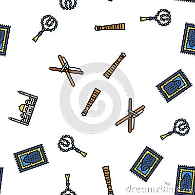 ramadan islam muslim eid arabian vector seamless pattern Vector Illustration