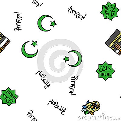 ramadan islam muslim eid arabian vector seamless pattern Vector Illustration