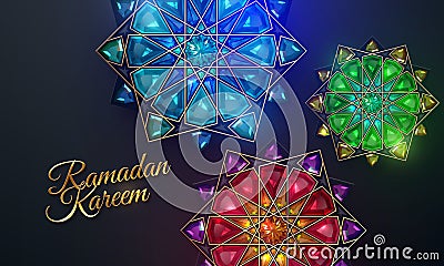 Ramadan Kareem. Abstract girih flowers. Vector Illustration