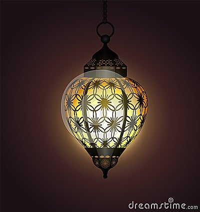 Ramadan Kareem arabic lantern Vector Illustration