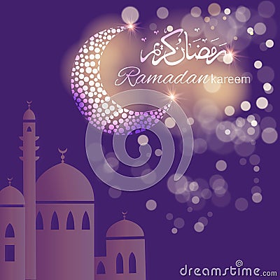 Ramadan kareem art design islamic card night Stock Photo